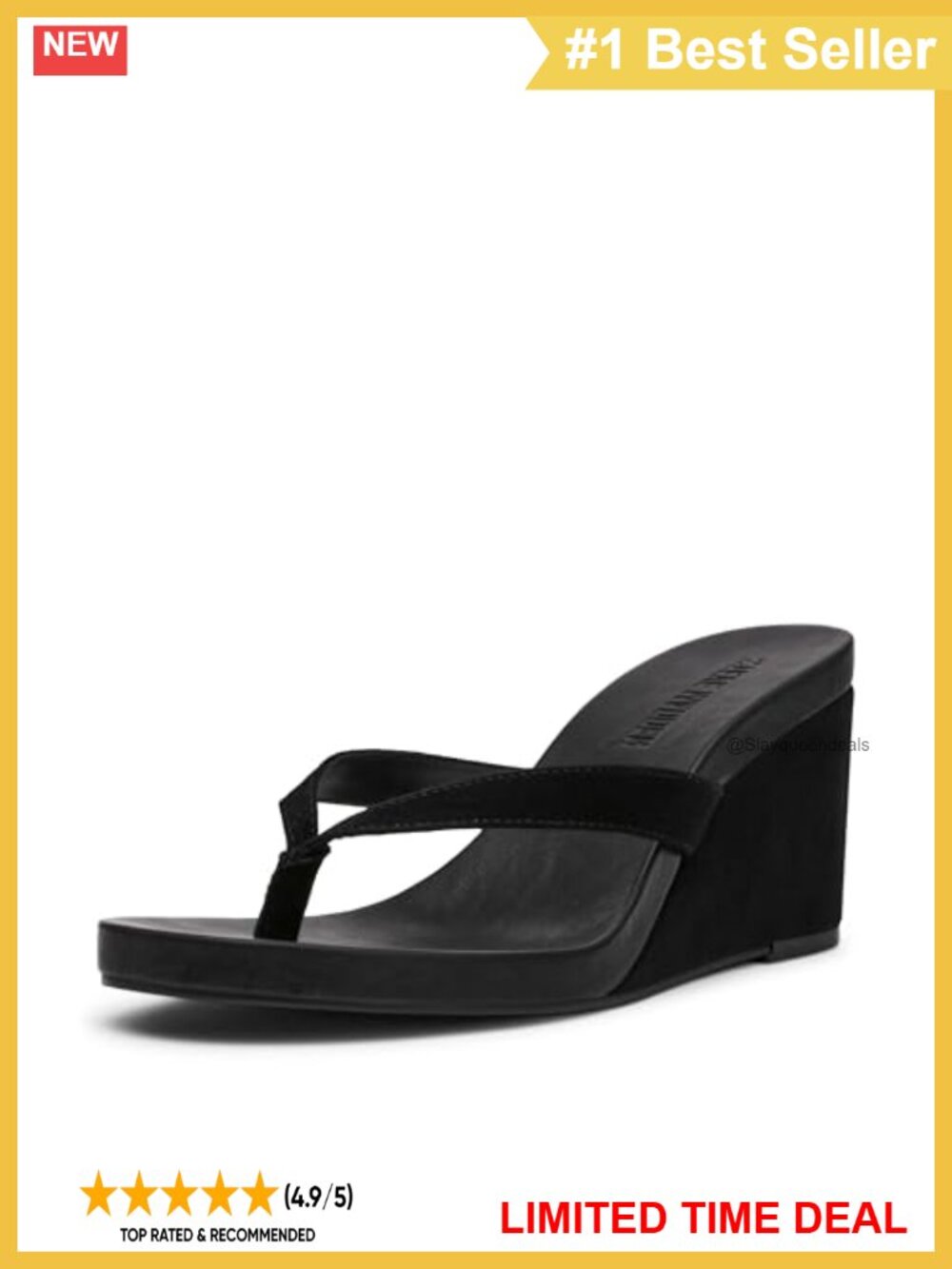 Steve Madden Playing Wedge Sandal Suede Slip On Open Toe Thong